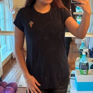 A&F Women's Navy Pride Collection T-Shirt with Ice Cream Embroidery